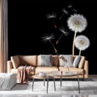 Миниатюра фотообоев Пара белых одуванчиков в интерьере гостиной