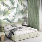 Миниатюра фотообоев Нежная листва в интерьере спальни