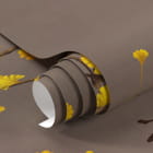 Мініатюра фотошпалер Золоте листя та птахи фрагмент # 1