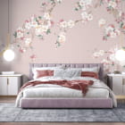 Миниатюра фотообоев Романтичное цветение в интерьере спальни