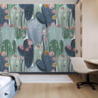 Миниатюра фотообоев Цветущие кактусы в интерьере подростковой