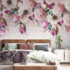 Мініатюра фотошпалер Королівське цвітіння в інтер'єрі спальні