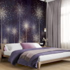 Мініатюра фотошпалер Гарні польові квіти в інтер'єрі спальні