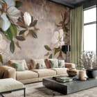 Миниатюра фотообоев Южная магнолия в интерьере гостиной