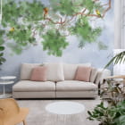 Мініатюра фотошпалер Малюнок гілки дерев в інтер'єрі вітальні