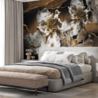 Миниатюра фотообоев Большие тюльпаны в интерьере спальни