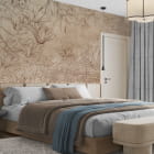 Миниатюра фотообоев Очаровательная магнолия в интерьере спальни