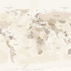 Миниатюра фотообоев Светлая карта мира, РУС