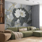 Мініатюра фотошпалер Водяна лілія в інтер'єрі вітальні