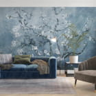 Миниатюра фотообоев Цветущий миндаль в интерьере гостиной