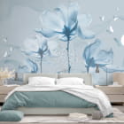 Мініатюра фотошпалер Квіти ранкової зорі в інтер'єрі спальні