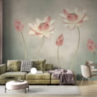 Миниатюра фотообоев Дикий лотос в интерьере гостиной