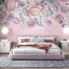 Миниатюра фотообоев Свисающие розы в интерьере спальни