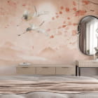 Мініатюра фотошпалер Красива осінь в інтер'єрі спальні