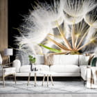 Миниатюра фотообоев Пышый одуванчик макро в интерьере гостиной