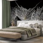 Миниатюра фотообоев Соцветие одуванчика в интерьере спальни