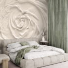 Миниатюра фотообоев Фарфоровая роза в интерьере спальни