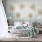 Миниатюра фотообоев Красивые одуванчики в интерьере спальни