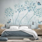 Миниатюра фотообоев Цветущий аллиум в интерьере спальни