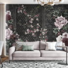Миниатюра фотообоев Сад цветущих роз в интерьере гостиной