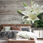 Миниатюра фотообоев Королевская лилия в интерьере спальни