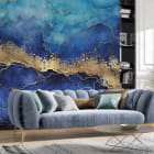 Мініатюра фотошпалер Ніжний мармур в інтер'єрі вітальні