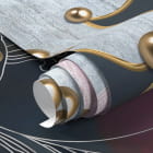 Мініатюра фотошпалер Квіти з перлинами 3Д фрагмент # 1