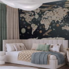 Миниатюра фотообоев Карта животного мира в интерьере детской