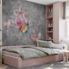 Миниатюра фотообоев Красивые птицы и цветы в интерьере подростковой