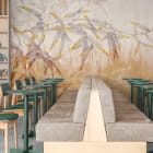 Мініатюра фотошпалер Китайський бамбук, малюнок в інтер'єрі ресторану