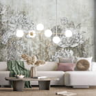 Мініатюра фотошпалер Великі півонії, малюнок в інтер'єрі вітальні