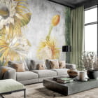 Миниатюра фотообоев Цветение кактуса в интерьере гостиной