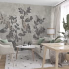 Миниатюра фотообоев Цветущий горох в интерьере гостиной