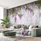 Миниатюра фотообоев Цветение глицинии в интерьере гостиной