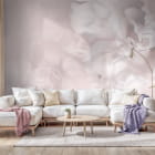 Миниатюра фотообоев Нежный пион в интерьере гостиной