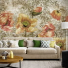 Мініатюра фотошпалер Маки, малюнок в інтер'єрі вітальні