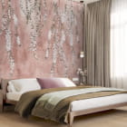 Миниатюра фотообоев Нежное весеннее цветение в интерьере спальни