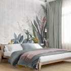 Миниатюра фотообоев Нежные растения в интерьере спальни