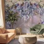 Миниатюра фотообоев Красивые ветви сирени в интерьере гостиной