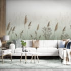 Миниатюра фотообоев Речной камыш в интерьере гостиной