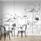 Мініатюра фотошпалер Ніжні маки в інтер'єрі кухні