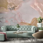 Миниатюра фотообоев Бежевый флюид в интерьере гостиной