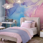 Миниатюра фотообоев Цветной мрамор, флюид в интерьере подростковой