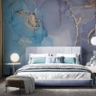 Мініатюра фотошпалер Зірковий пил, флюїд арт в інтер'єрі спальні