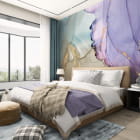 Миниатюра фотообоев Светлая акварель в интерьере спальни