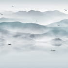 Превью фотоошпалер Туманні сині гори