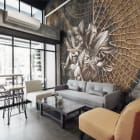 Мініатюра фотошпалер Нічна водяна лілія в інтер'єрі ресторану