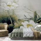 Мініатюра фотошпалер Квіти білого лотоса в інтер'єрі підліткової