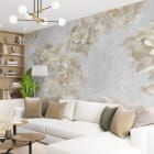 Миниатюра фотообоев Прекрасные пионы в интерьере гостиной