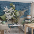 Мініатюра фотошпалер Ніжні квіти лілії в інтер'єрі вітальні